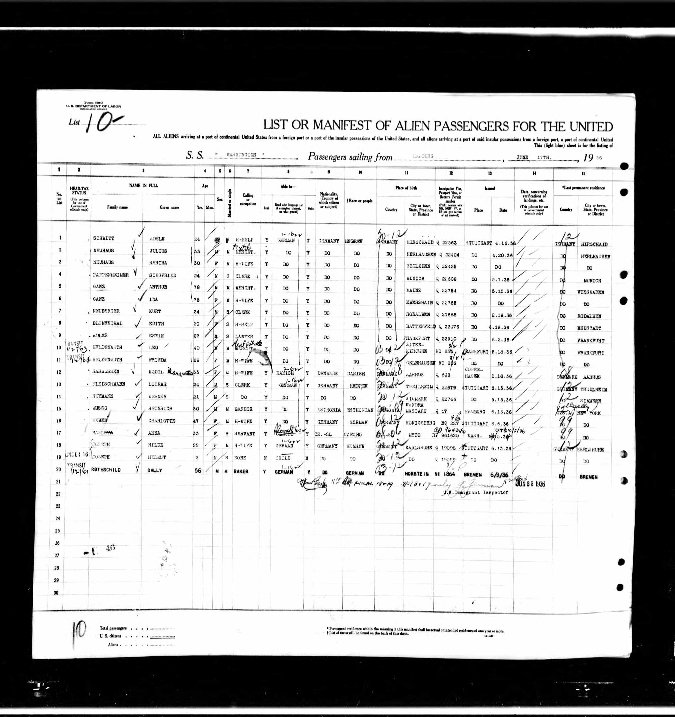 Passenger List for Hilde and Helmut Joseph (1 of 2).jpg