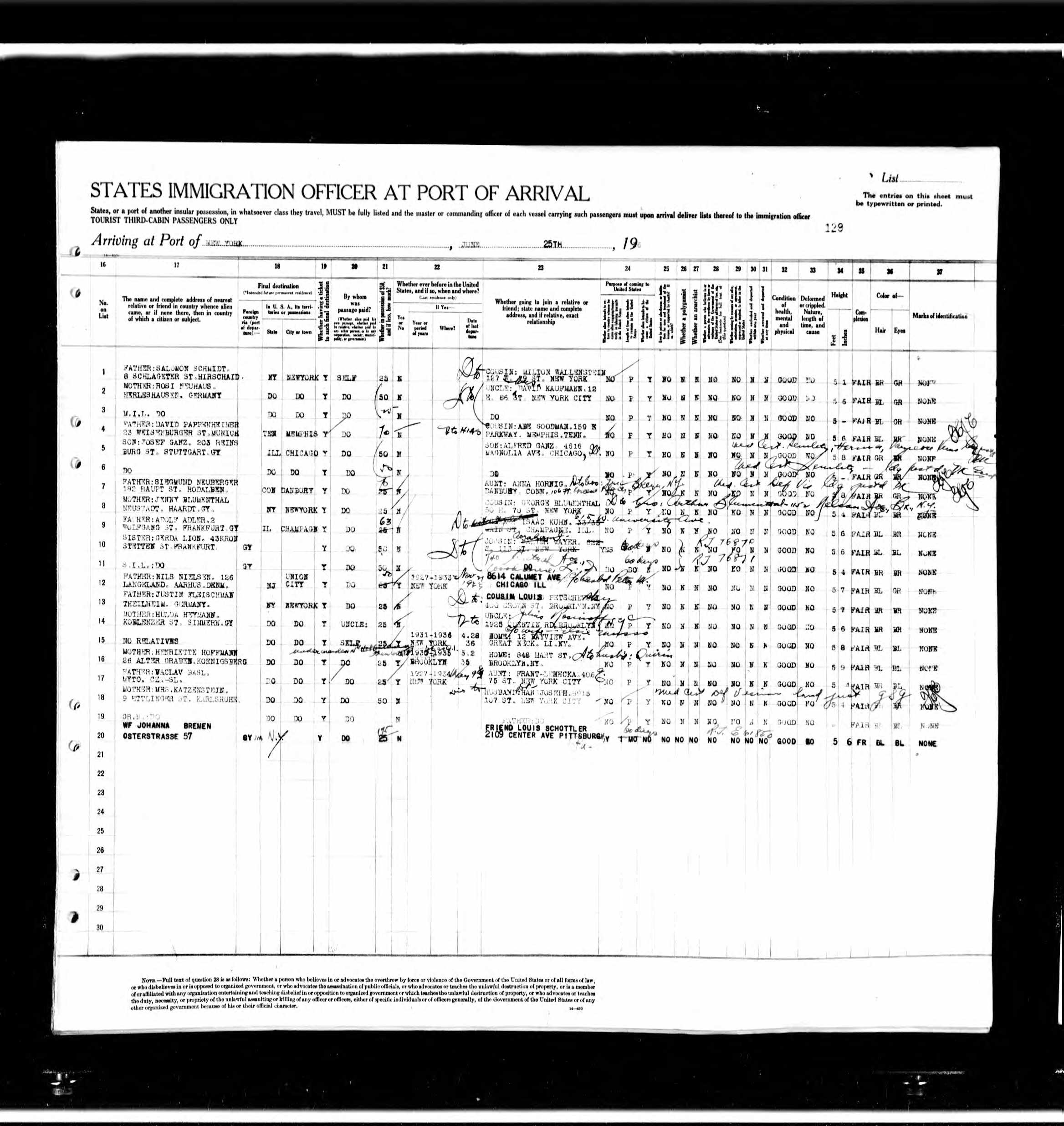 Passenger List for Hilde and Helmut Joseph (2 of 2).jpg