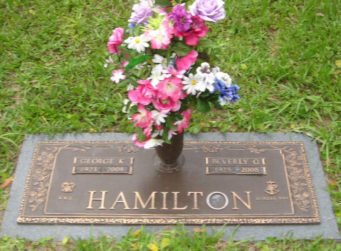 George K. and Beverly G. Hamilton Grave Marker.jpg